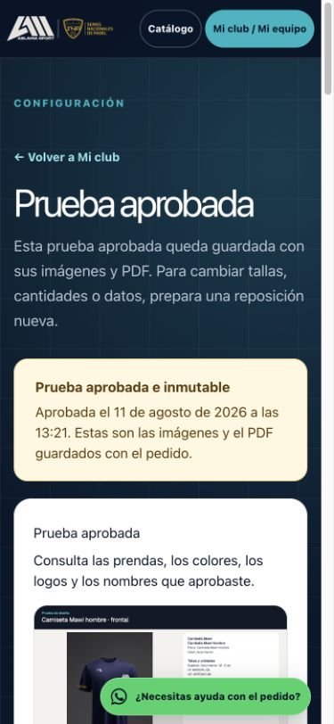Prueba de diseño aprobada dentro de Mi Club